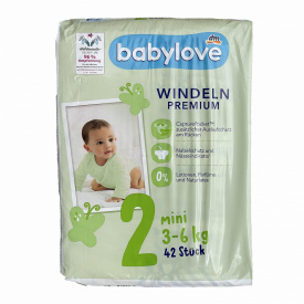 Дитячі підгузки Babylove Premium 2 mini (3-6 кг) 42 шт