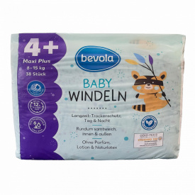 Підгузки Bevola Baby 4+ Maxi Plus 8-15 кг 38 шт