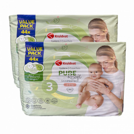Дитячі підгузники Kruidvat Pure & Soft 3 4-9 кг 88 шт