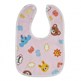 Дитячий слинявчик тканинний Mega Zayka MGZ-0600(Pink) на кнопці