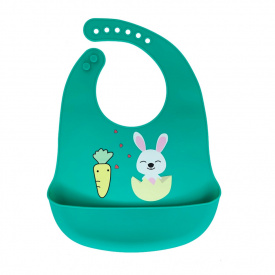 Слинявчик силіконовий "Зайчик" Mega Zayka MGZ-0611 (Green) з кишенею