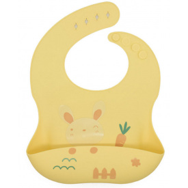 Слюнявчик силиконовый детский с рисунком 2Life 30х23 см Оранжевий (vol-10209)