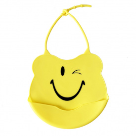 Дитячий слинявчик Міні Mega Zayka MGZ-0604(Yellow) силіконовий