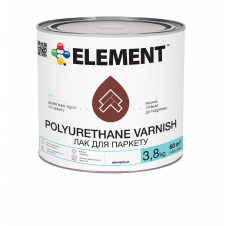 Лак для паркета ELEMENT POLYURETHANE VARNISH полуматовый 3,8 кг