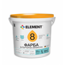 Фарба фасадна ELEMENT 8 водно-дисперсійна база А біла 1 л