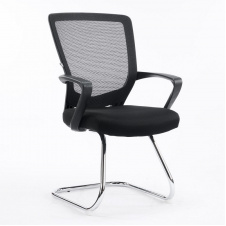Крісло для конференцій нарад Torino office black Special4You на полозах із сітковою спинкою в переговорну