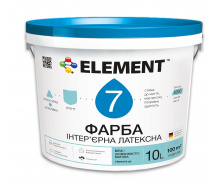 Краска интерьерная ELEMENT 7 латексная шелковисто-матовая база А белая 10 л