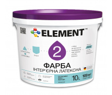 Краска интерьерная ELEMENT 2 латексная водоэмульсионная матовая база А белая 10 л