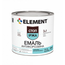 Эмаль антикорозионная ELEMENT Стоп Иржа 3 в 1 графитовая глянцевая 2 кг