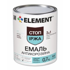 Емаль антикорозійна ELEMENT Стоп Іржа 3 в 1 темно-коричнева глянсова 0,7 кг Самбір