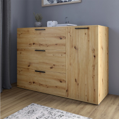 Комод Lion Краш 120x43x86 см Дуб Артизан (LION-044159) Тернополь