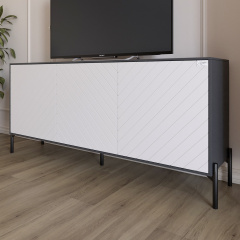 Тумба Lion Амарант 168x40x76.5 см Антрацит/Білий (LION-043003) Токмак