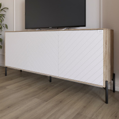 Тумба Lion Амарант 168x40x76.5 см Дуб Сонома трюфель/Білий (LION-043022) Токмак