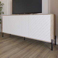 Тумба Lion Амарант 168x40x76.5 см Дуб Сонома/Білий (LION-043021) Обухів
