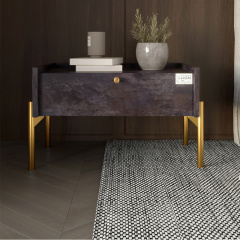 Тумба прикроватная Lion Wood 50x40x31.5 см Бетон темный (LION-041310) Вышгород