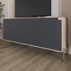 Тумба Lion Амарант 168x40x76.5 см Дуб Сонома/Графитовый (LION-043081) Черновцы
