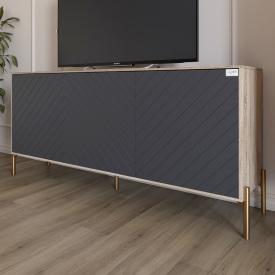 Тумба Lion Амарант 168x40x76.5 см Дуб Сонома/Графитовый (LION-043081)