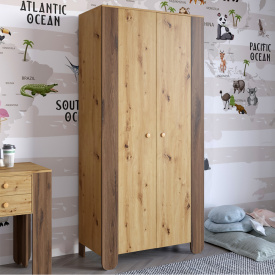 Шафа розпашна дводверна Lion Інді 90х45х190 см Дуб Артізан/Дуб Ліворно (LION-041591)