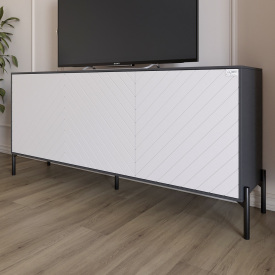 Тумба Lion Амарант 168x40x76.5 см Антрацит/Білий (LION-043003)
