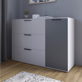 Комод Lion Краш 120x43x86 см Кашемір/Антрацит (LION-044144)
