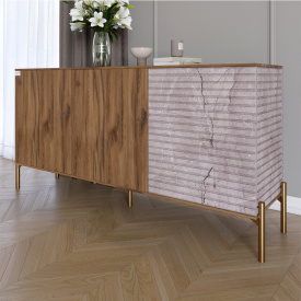 Комод Lion Грей 154x38x76.5 см Дуб Ліворно/Камінь (LION-041855)