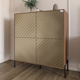 Комод-пенал Lion Амарант 114x40x126.5 см Дуб Ливорно/Перламутровый металлик (LION-041996)