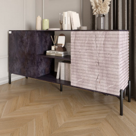 Комод Lion Грей 154x38x76.5 см Бетон темний/Камінь (LION-042790)