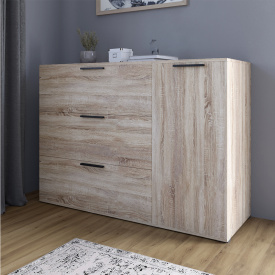Комод Lion Краш 120x43x86 см Дуб Сонома (LION-044153)