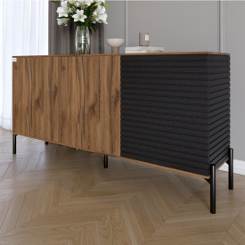 Комод Lion Грей 154x38x76.5 см Дуб Ліворно/Асфальт (LION-041564)