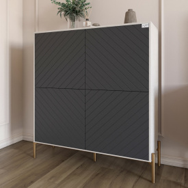 Комод-пенал Lion Амарант 114x40x126.5 см Бетон/Графітовий (LION-042044)