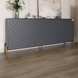 Комод Lion Амарант 158.5x39x77 см Бетон темный/Графитовый (LION-041946)