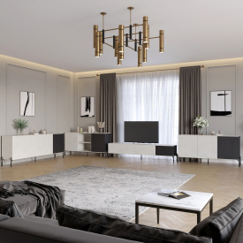 Комплект мебели для гостиной Lion Грей 4 элемента Бетон/Асфальт (LION-042706)