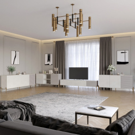 Комплект меблів для вітальні Lion Грей 4 елементи Бетон/Кашемір (LION-042858)