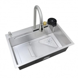 Кухонна мийка Водоспад Winmix Premium MH7246-SET-01 SUS304 (зі змішувачем, диспенсером та омивачем стаканів) з нержавіючої сталі