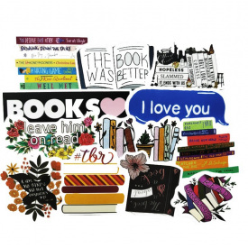 Набор виниловых наклеек стикеров Jsstore Книжный Клуб Стикербомбинг 100шт