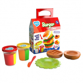 Набор теста для лепки Burger Time ТМ Lovin 41144 2 банки по 3 цвета
