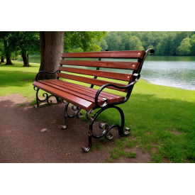 Скамейка садовая кованая Tobi Sho Дольче с подлокотниками для дачи, терассы 300 см цвет макасар
