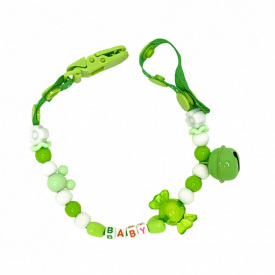 Ланцюжок для пустушки Mega Zayka MGZ-0500(Green) з дзвіночком