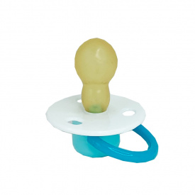 Дитяча пустушка латексна Mega Zayka MGZ-0515(Turquoise) кругла