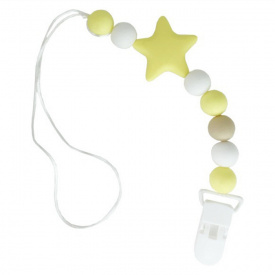 Ланцюжок для пустушки Зірка Mega Zayka MGZ-0512 (Yellow) силіконовий
