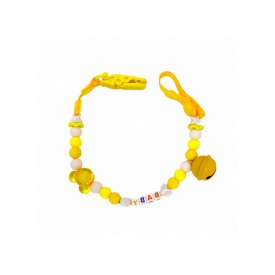 Ланцюжок для пустушки Mega Zayka MGZ-0500(Yellow) з дзвіночком