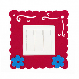 Декоративная накладка на выключатель No Brand Chilian RD900BRF рамка с синими цветами Бордовый