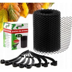 Захисна сітка Chomik для водостічної ринви, набір: 6м + 8 кліпс Балаклія