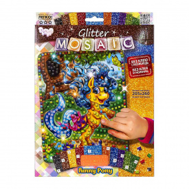 Креативна творчість "Glitter Mosaic Funny Pony" Danko Toys БМ-03-07 блискуча мозаїка