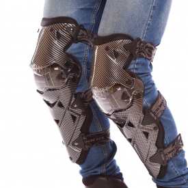 Мотозахист (коліно, гомілка) 2шт Carbon BENKIA PT154 (пластик, PL, Чорний) (PT1622)