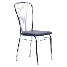 Обідній стілець із м'яким сидінням Цезар Хром AMF Неаполь-04 для кухні вітальні кафе закладів громадського харчування HoReCa