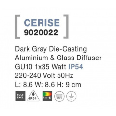 Точковий світильник Nova Luce Cerise 8.6x8.6x9 см Сірий (Nova9020022) Бровари