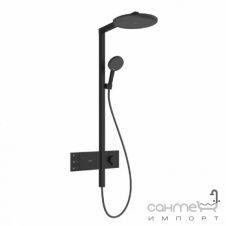 Душевая стойка с термостатом Hansgrohe Raindance Alive S 300 2jet ShowerSelect Comfort 24595670 матовая черная