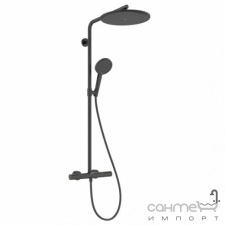 Душевая стойка с термостатом Hansgrohe Raindance Alive S Puro 300 1jet 24592340 Ecostat Element черный матовый хром