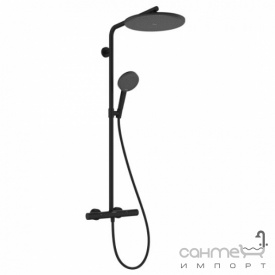 Душевая стойка с термостатом Hansgrohe Raindance Alive S Puro 300 1jet 24592670 Ecostat Element черный матовый